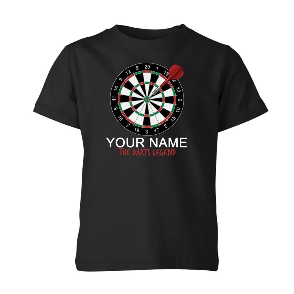 Personalised Darts T Shirt Any Name The Darts Legend Gift Kids Unisex Tee