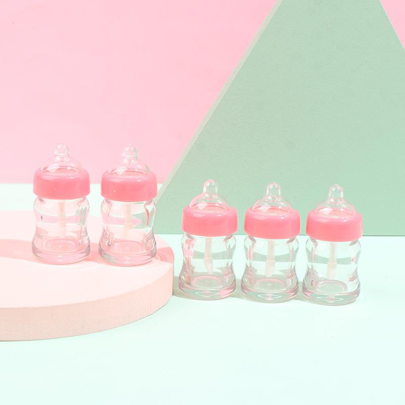 

5 шт. Пустые контейнеры для блеска для губ, прозрачные, многоразовые, бутылочки-пустышки для бальзама для губ розовый