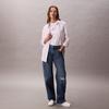 Calvin Klein Casual Commuting Letter Short Sleeve T-Shirt Women Tops Moonlight-White 47C840G-1
