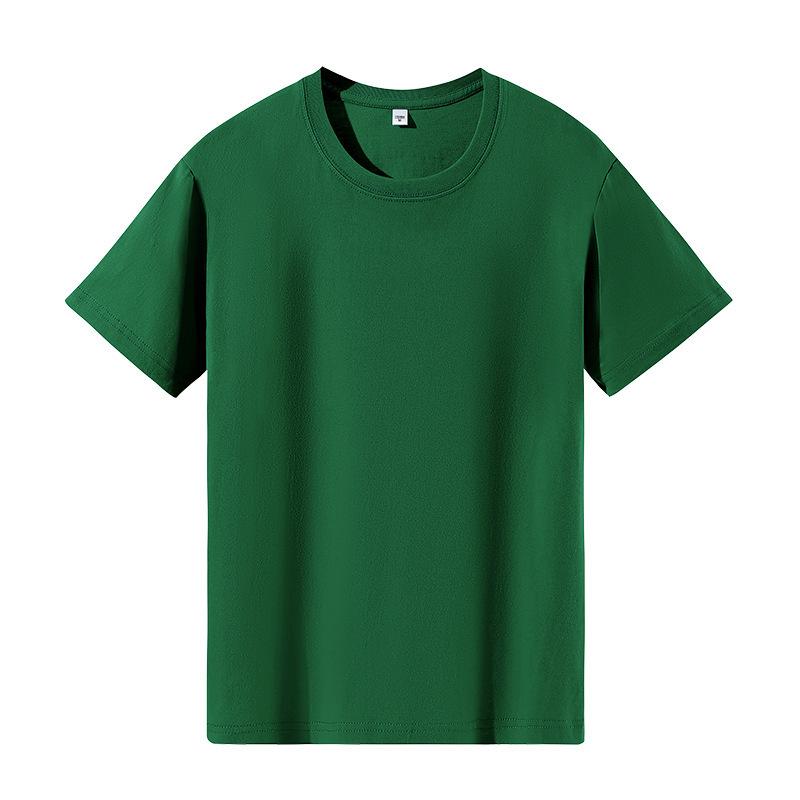 Unisex 180g Combed Cotton Round Neck T-shirt, Short Sleeve, Plain Color, Logo Print, Base Layer Shirt