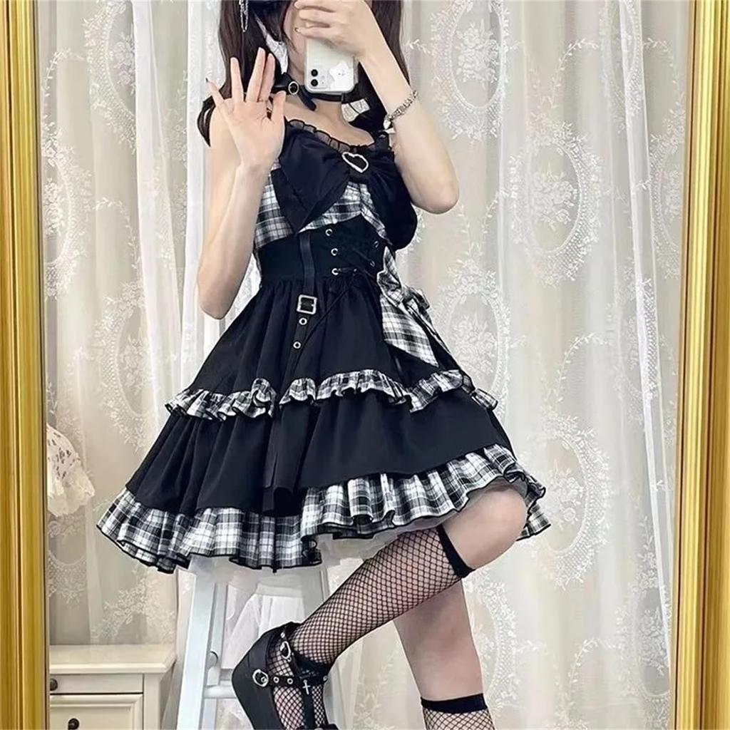 Qichenk Lolita Gothic Lolita Jumper Plus Mori Sweet Dreamy Size M One-Piece Costume, Skirt, Cosplay, Anime, Size, Girl, Lolita, Christmas, Halloween,