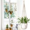 NOELAMOUR Hanging Planter Plant Hanger Macrame Hanging Planter for Houseplants (2 Pieces, Ivory)