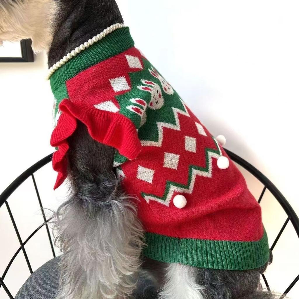 Pet clothes dog sweater Maltese Schnauzer puppy small dog cat autumn and winter clothing cute knitted versatile