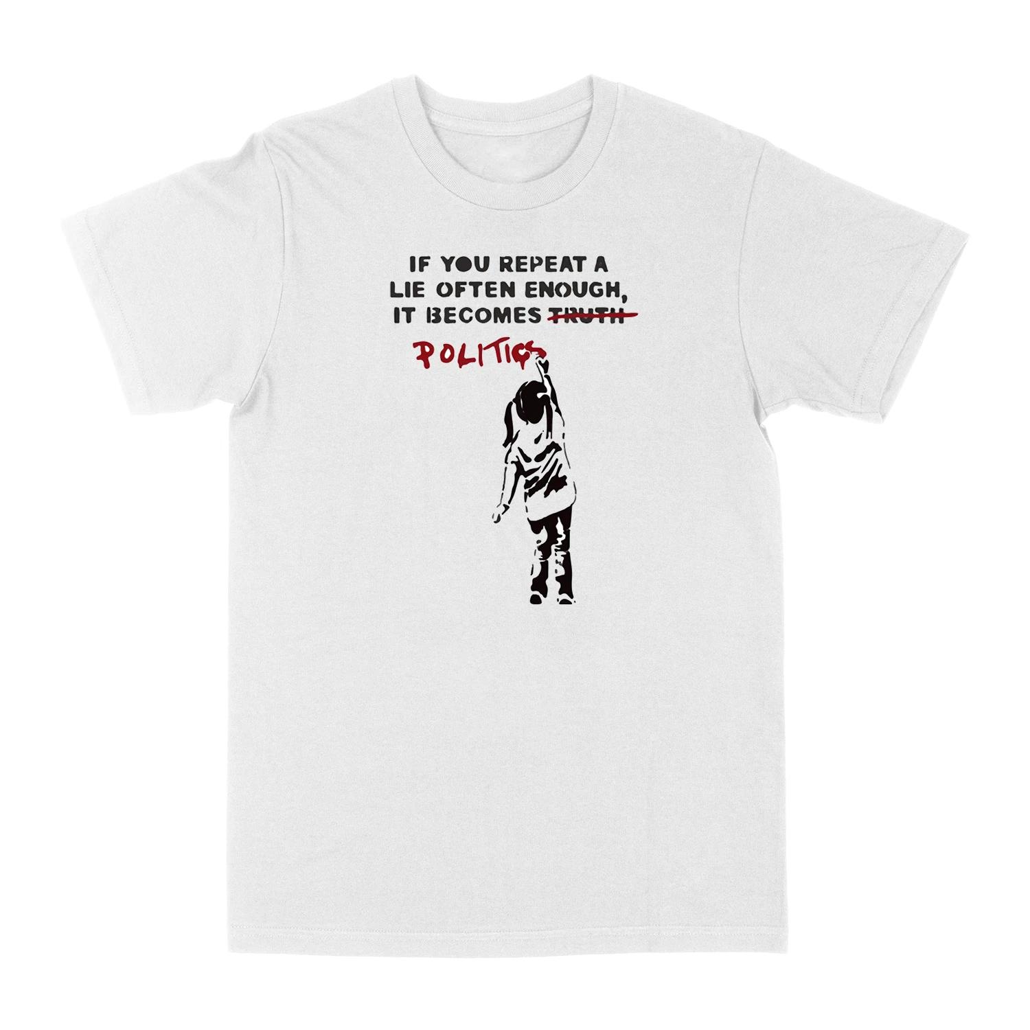 

BANKSY T shirt Adult Unisex Small-3XL XXXL White Fan Art XL