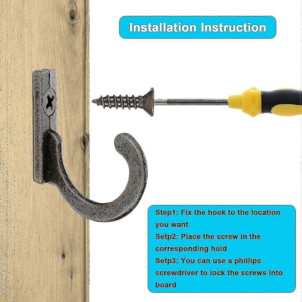 100 Pieces Wall Single Hook Robe Hooks Coat Hooks And 110 Pieces Screw - DD
