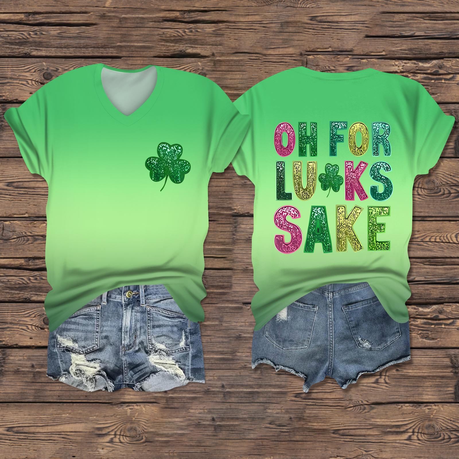 

Женская повседневная одежда St. Футболка с короткими рукавами и V-образным вырезом с принтом Патрика XXXXL