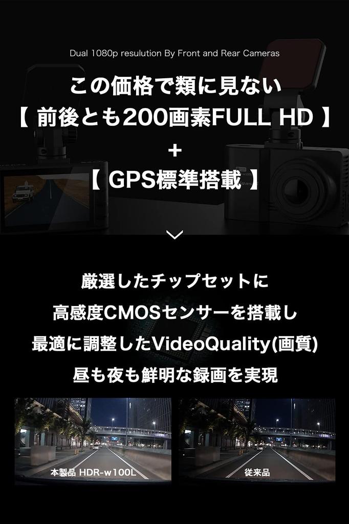 Higashi Dash Camera, 2 Front and Rear Cameras, Front and Rear 2 Megapixels, Front