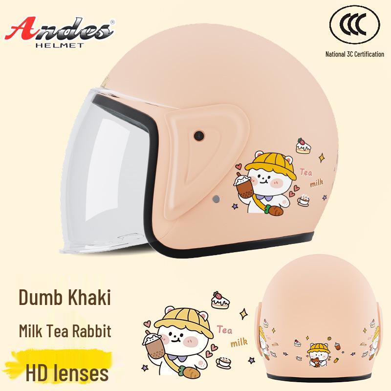 Universal 3C Certified Motorcycle Helmet for All Seasons - Cute, Safe, Sun-Protected, Unisex Half Helmet for Summer and Fall/Winter