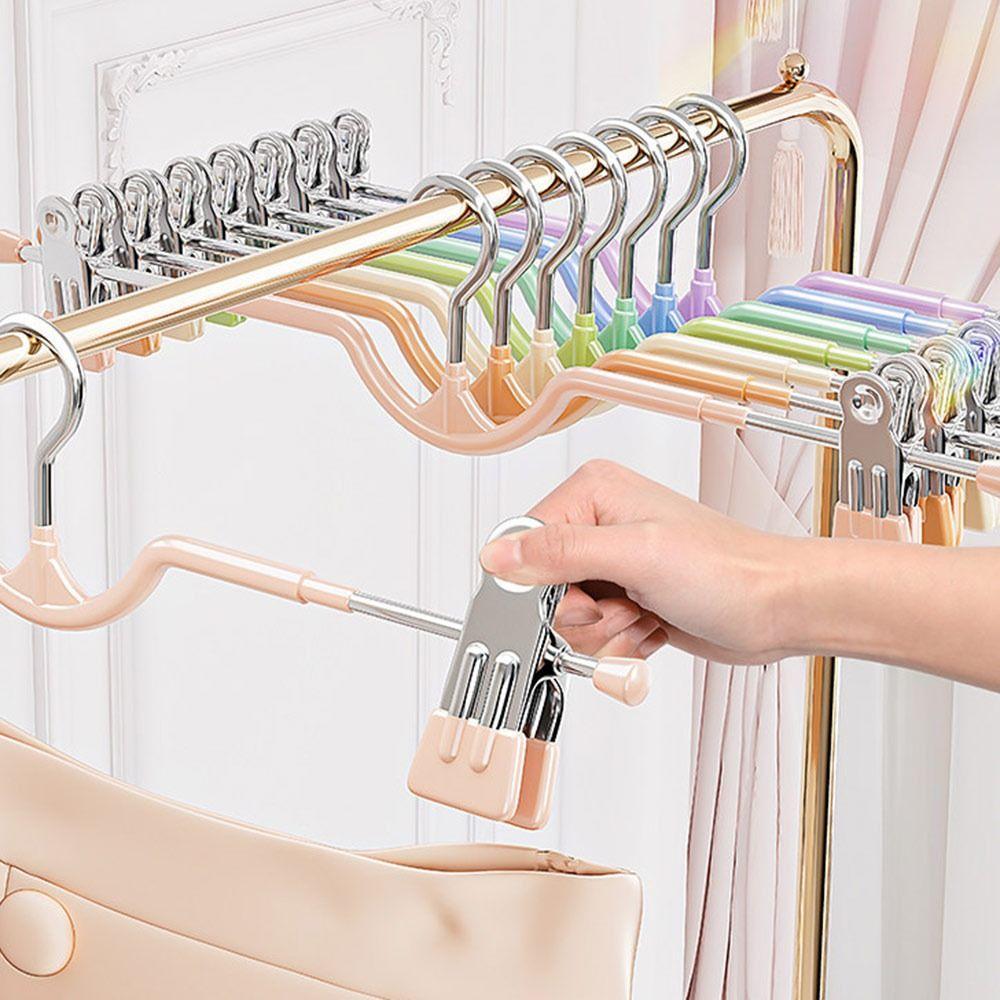 Gifts Short Neck Trouser Clip Non-slip Rainbow Colors Short Neck Trouser Rack Traceless Household Trouser Hanger