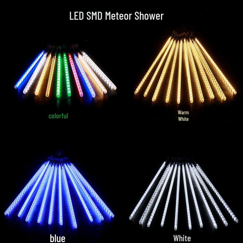 LED Meteor Shower Lights: High-Brightness, Low-Voltage, Outdoor Decorations (7V/12V, 30/50/80 Cm)
