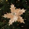New Glitter Christmas Artificial Flowers Flannel 15cm Fake Flower Sequin Xmas Tree Decorations Christmas Gift