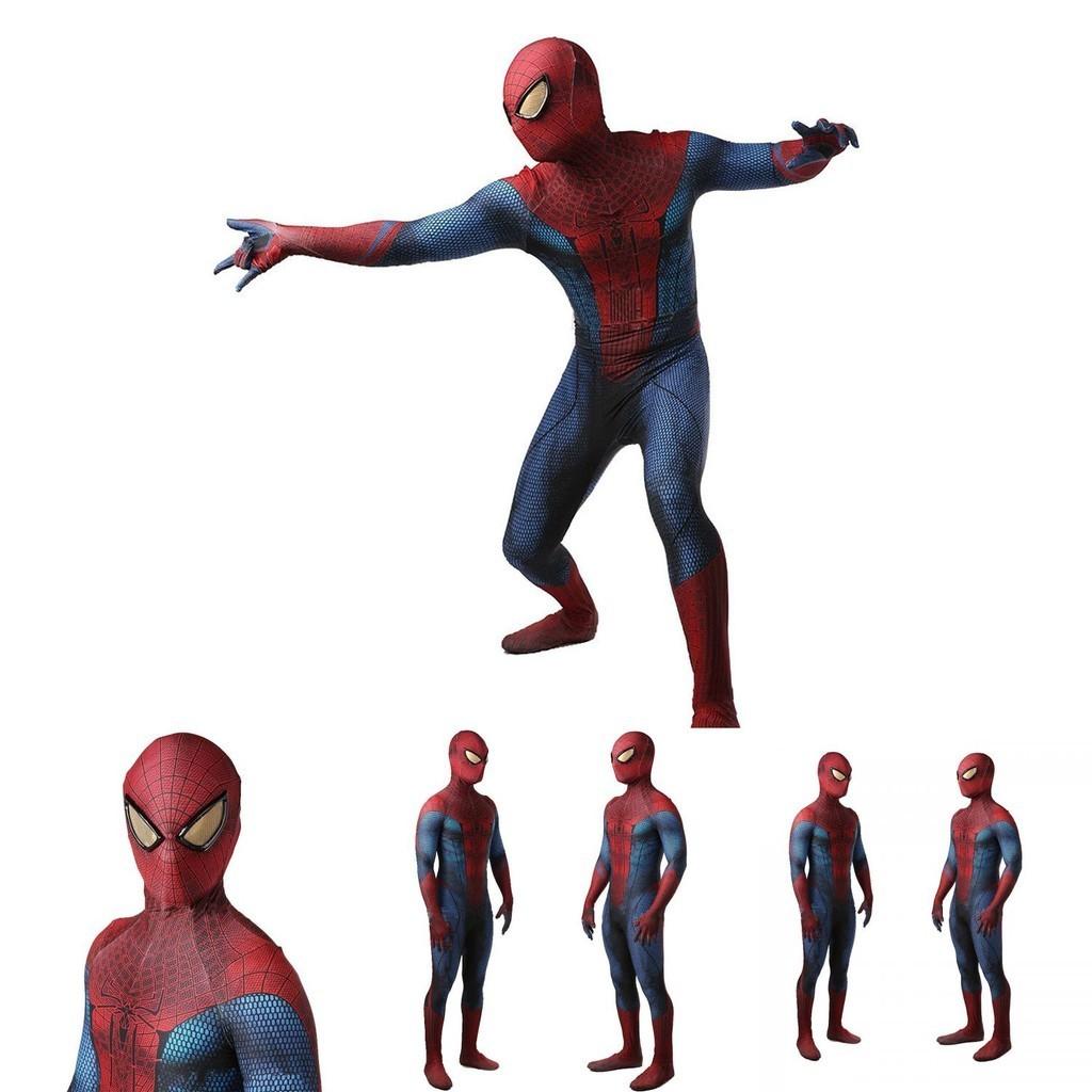 The Amazing Spider-man Suit Blue&red Spandex Bodysuit For Kids And Adults