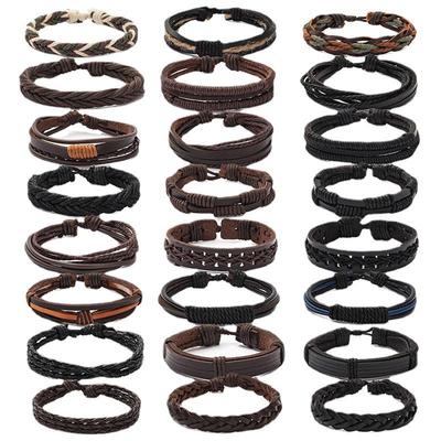 Europäisches & Amerikanisches Retro Lederarmband Set für Männer & Frauen