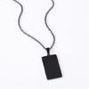 Stainless Steel Rectangular Laser-Engraved Metal Necklace with UV Color Printing