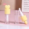 4ml Cute Heart Shape Lip Gloss Tubes Clear DIY Cylindrical Lip Balm Tubes with Wand Refillable Cute Creative Lipstick Bottle