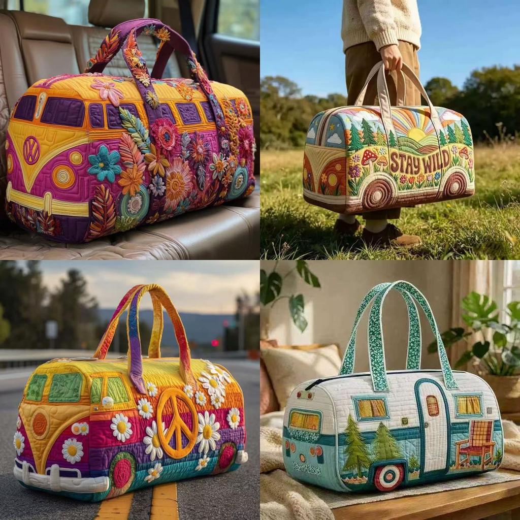Borsa da Viaggio Stampa Digitale 3D in Spugna per Autobus a Corto Raggio con Tessuto in Poliestere per Viaggi di Piacere