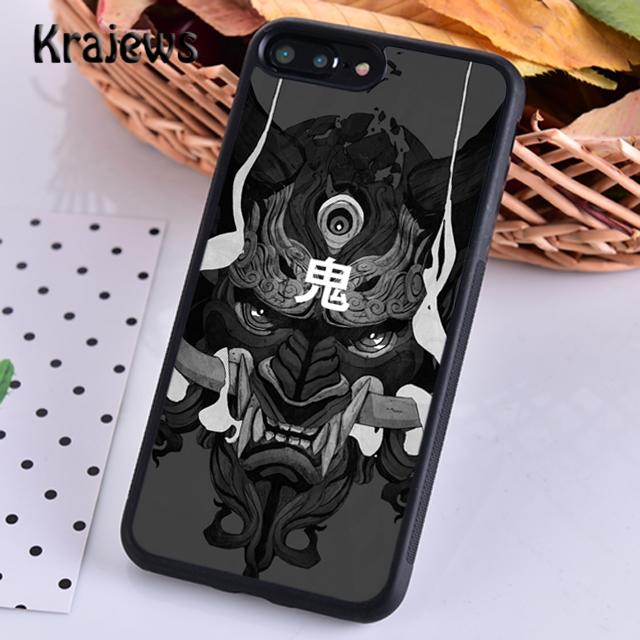 Krajews Japanese Oni Hannya Demon Mask Cool Phone Case For iPhone 14 5 6s 7 8 Plus X XR XS 11 12 13 Pro Max Samsung S21 S22ultra