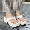 Fashion 2025 Eva Thick Platform Women's High Heeled Slippers Street Slides Outdoor Flip Flops Light EVA Comfortable Heightening Shoes