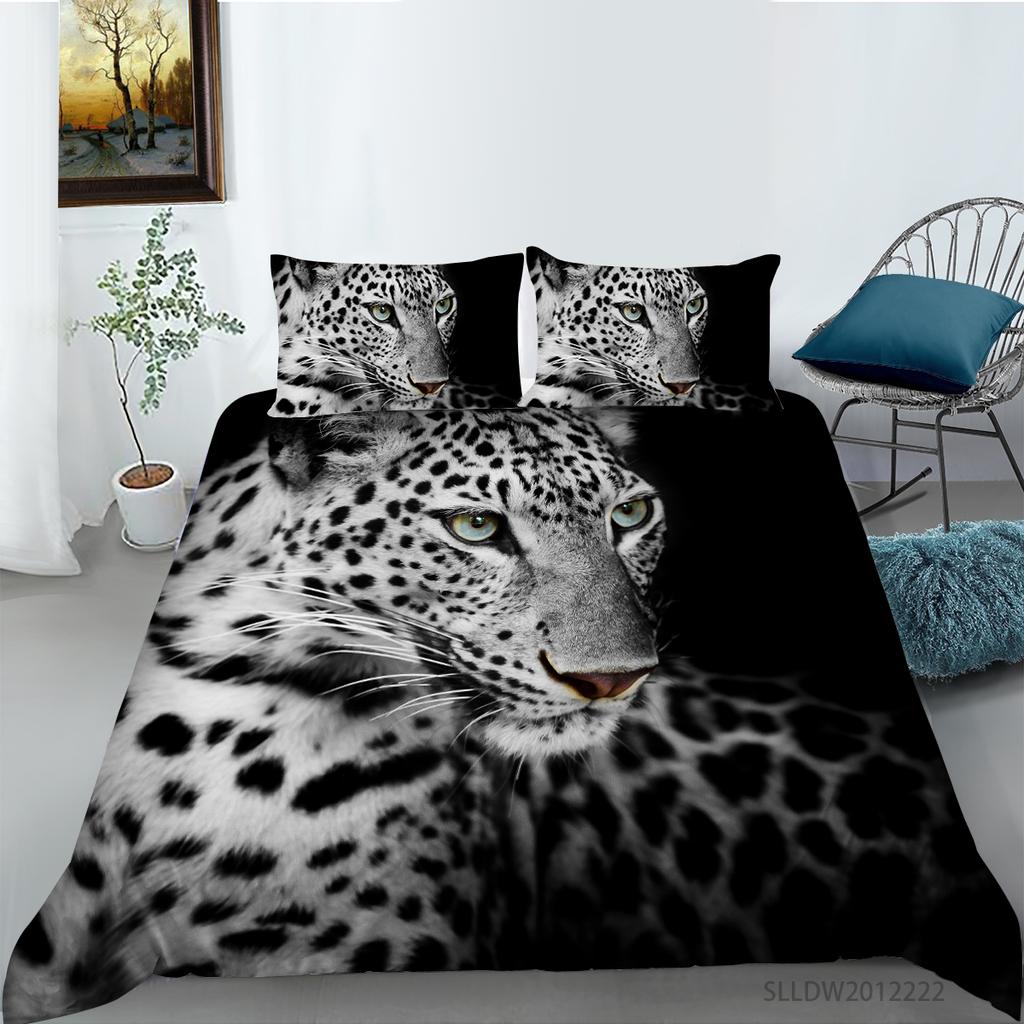 3D Bedding Set Animal Theme Bedding Set Leopard Pattern Duvet Cover AU Full Size Bedding Sheet/Double Home Decoration