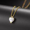 Love Heart Pendant Necklace for Women Korean Crystal Choker Chain Gold Color Necklaces Accessories Fashion Friends Jewelry N510