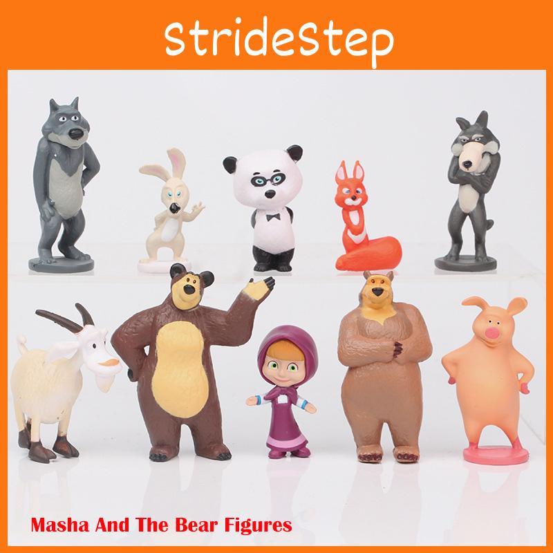 Adorable Masha And The Bear Action Figure Set Perfect For Cake Toppers And Playtime Fun