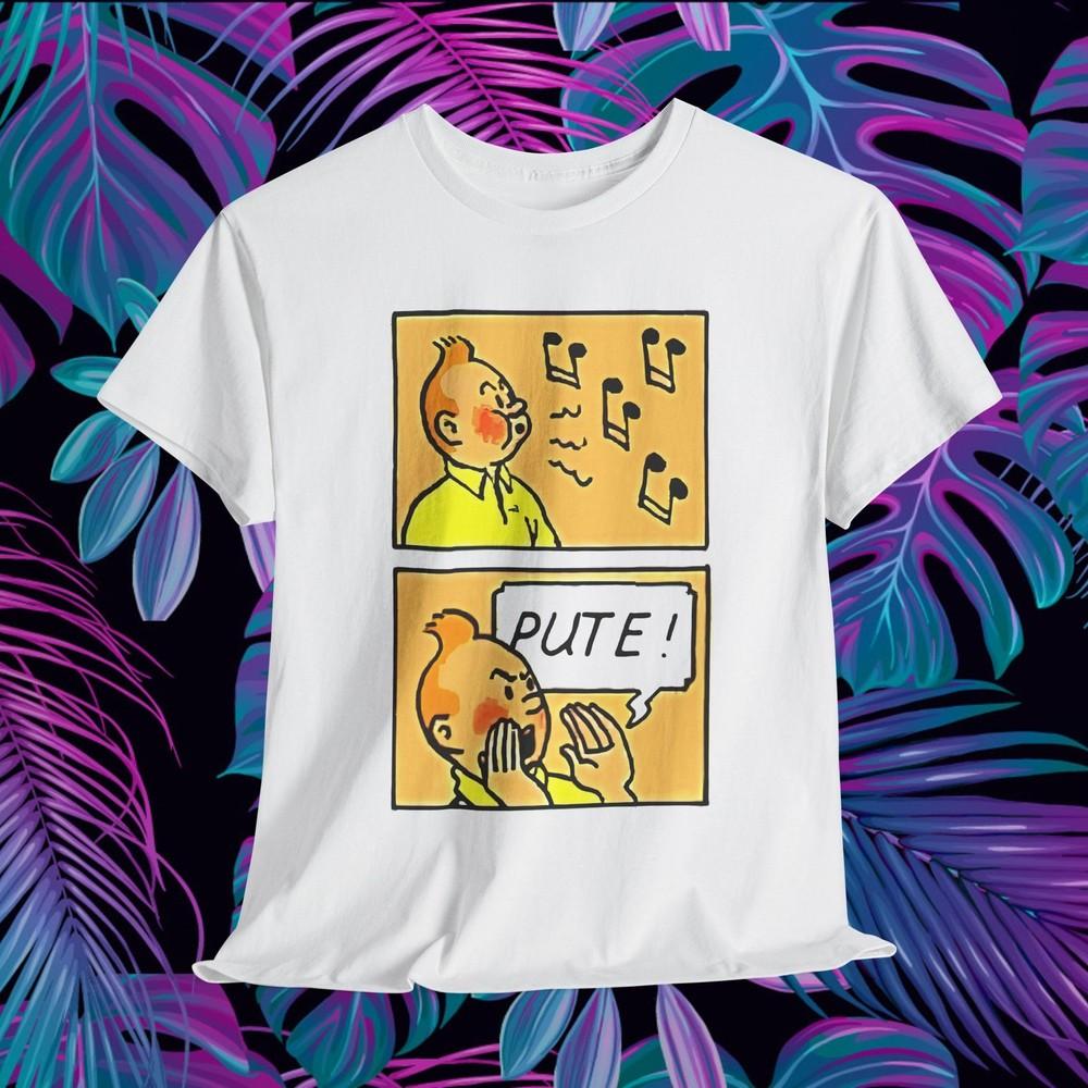 

Тинтин Шлюха Свисток Забавная Футболка Новинка 100% Хлопок Футболка черный юмор унисекс 2XL