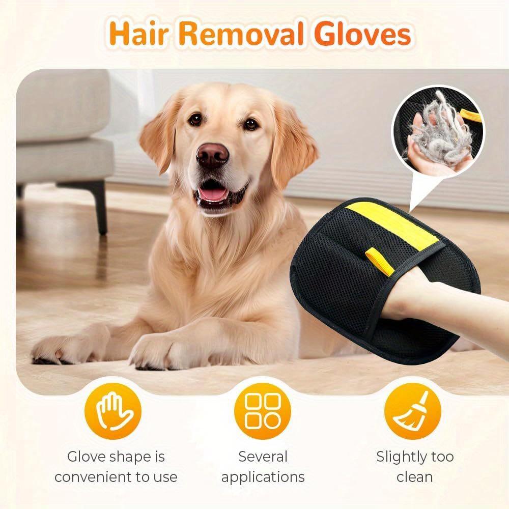 Pet Hair Removal Glove for Cats & Dogs, Efficient Grooming Gloves for Pet Hair, Cat Grooming Gloves for Hair Removal, Reusable Pet Hair Remover Glove