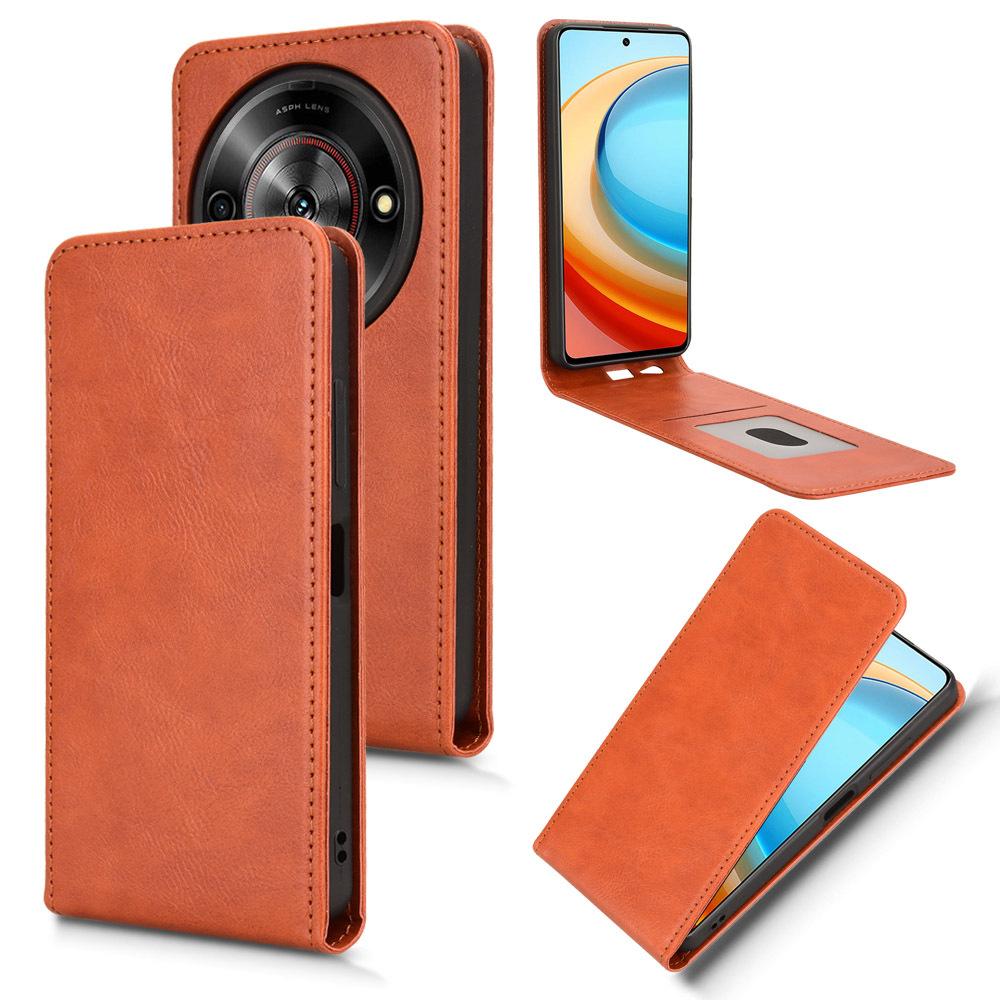 Leather Flip Cases For ZTE Blade A75 5G / Nubia Focus / Nubia Calf Up And Down Flip Cover PU Leather Durable Protective Cover