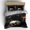 Raven On Skull Gothic Artwork Bedding Duvet Cover Set  (1*Duvet Cover 2*Pillowcases, Without Duvet Insert)