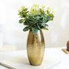 Best Gift for Birthday Anniversary Valentine's Day |Golden Full Hammered Oblong Shape 1 Large Pcs (Flower Not Included)