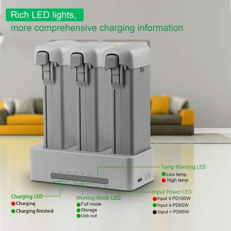 Portable 100W Battery Fast Chargers Charging Station For Avata 360 Drones Batteries Features Overcharge Protections