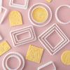 Square Arch Rectangle Cookie Cutter Mold Wavy Round Shaped Blessing Frame Fondant Cookie Cutting Die Baking Cake Decorating Tool