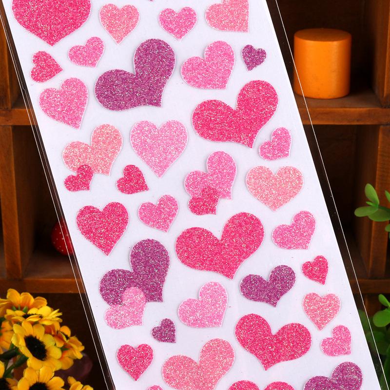 Gold Glitter Spark Heart Star Animal Cown DIY Stickers Self-adhesive New Year Gift for Kid Face Scrapbook Decora Bright Stickers