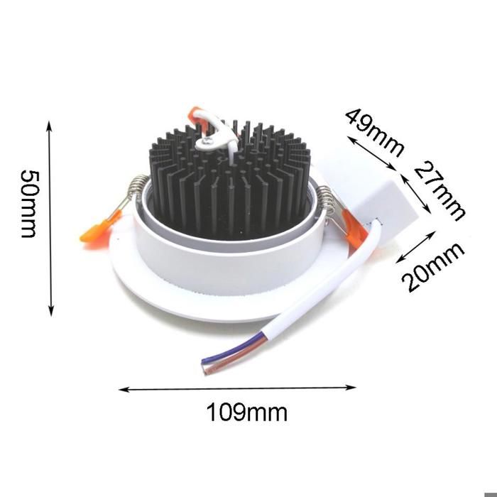 Round Recessed LED Spotlight 5W 80° Adjustable - Warm White 2300K - 3500K - SILAMP