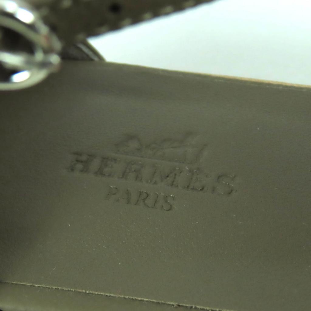 Excellent HERMES Sandals Santorini Epsom Leather Women 38 Used