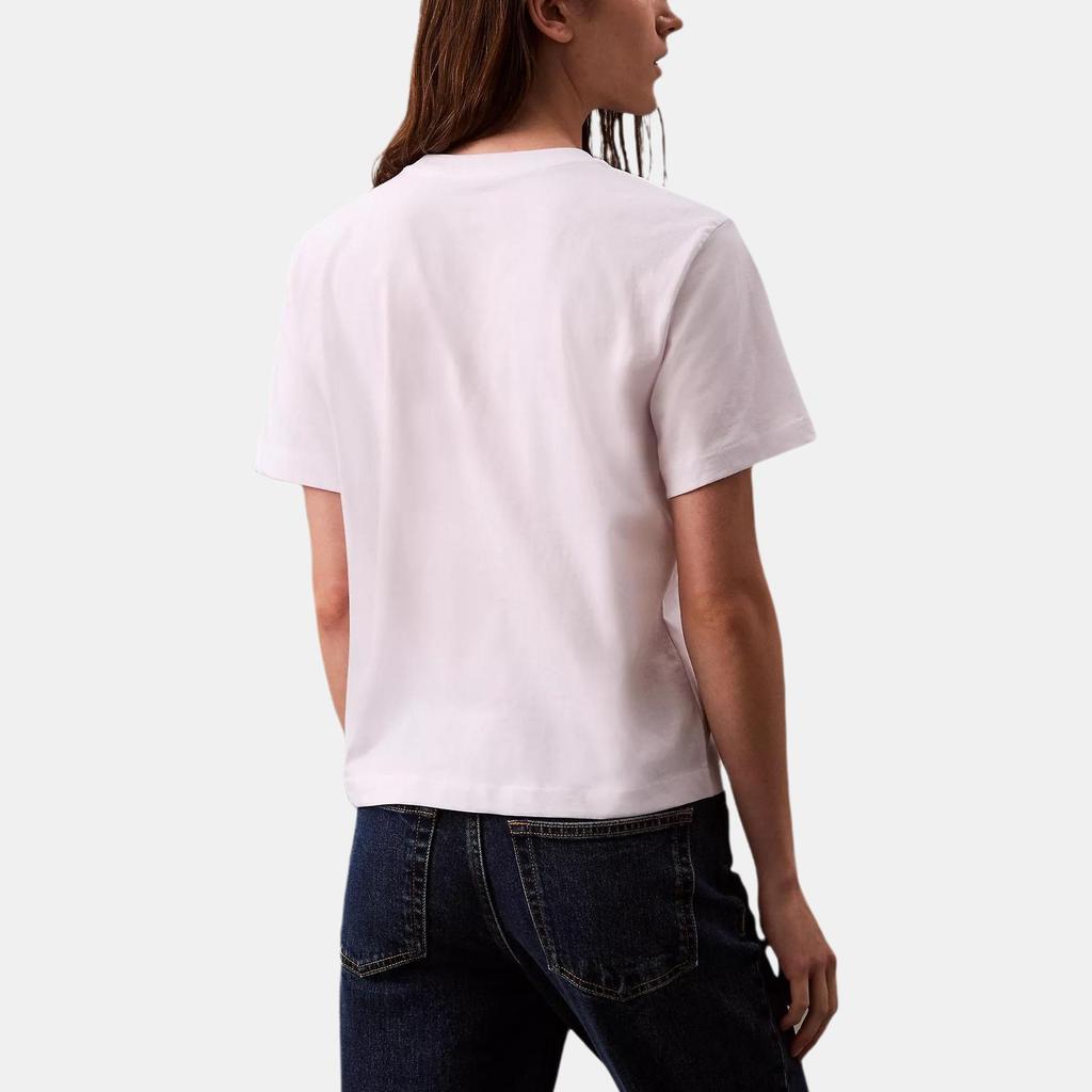 Calvin Klein Buchstabe Weich Atmungsaktiv Locker Rundhals Kurzarm T-Shirt Damen Tops Strahlend Weiß 40WL966-110