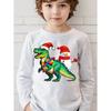 Children's Clothing Funny Santa Riding a Dinosaur 3D Print T-Shirts Merry Christmas Boy Long Sleeves Outdoor Sports Cartoon Tops