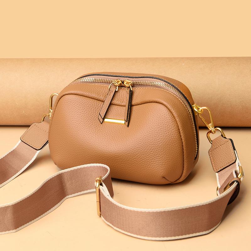 Solid Color Female Messenger Bag Women's Cowhide Tote Bag Vintage Genuine Leather Shoulder Bags