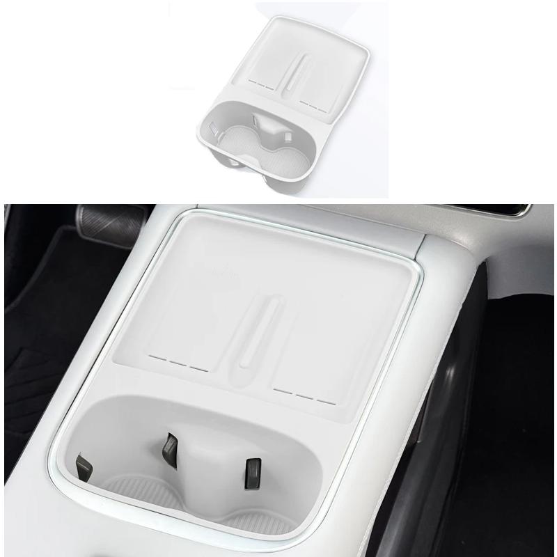 For XPeng G6 2025 Car Central Control Wireless Charging Silicone Pad Anti-slip Water Cup Holder Insert Mat