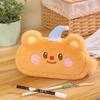 Cartoon pencil bag creative plush large-capacity pencil bag student multi-functional desktop stationery storage bag cartoon pencil bag