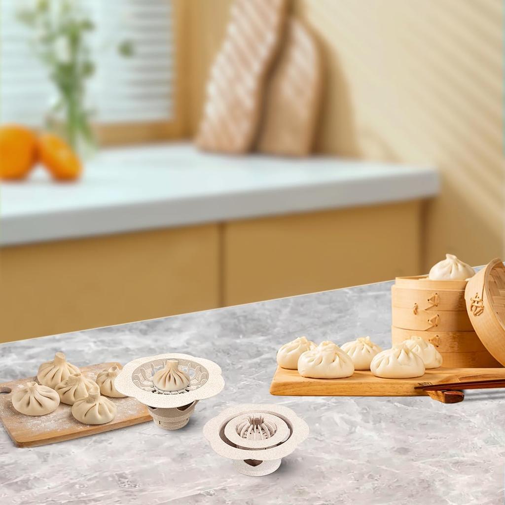 6.6'' Baozi Maker Machine,Food-Grade Material Big Dumpling Bao Bun Mold,Kid Easy To Use And Clean Momo Maker,Dumpling Crimper Maker Quick Made Pastry