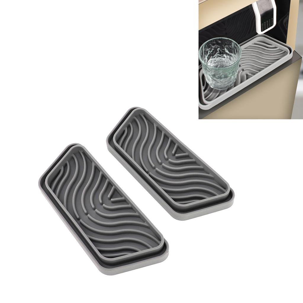 2Pcs Refri rator Water Drip Tray Catcher Trapezoidal Silicone Refri rator Drip Tray Catcher for for