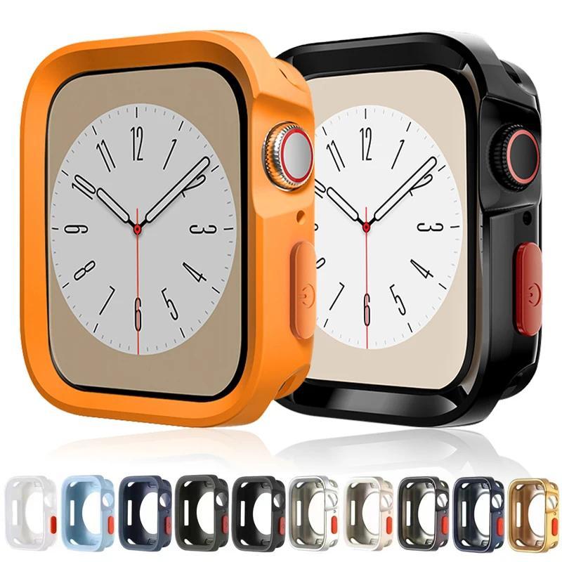 Capa para Caixa de Apple Watch 49mm 44mm 40mm 45mm 41mm Protetor Anti-Queda Capa Macia de TPU Acessórios iWatch Ultra 2 SE 9 8 7 6 5 4