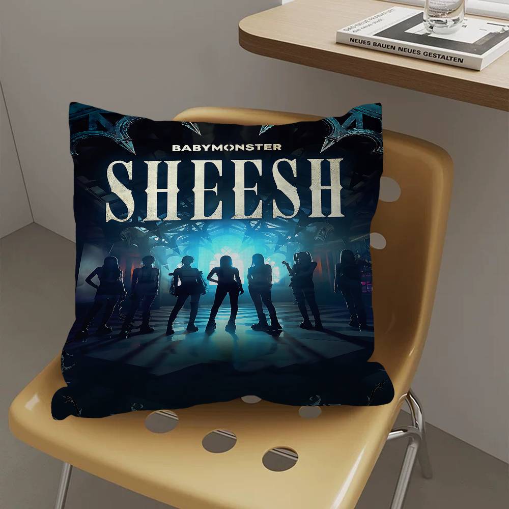 Kpop Style B-Babymonster Personalized Picture Text Home Decorative Pillows Household Gifts 45X45Cm