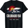 Colorado 150 Years 4th of July America 250 Vintage USA Flag T-Shirt