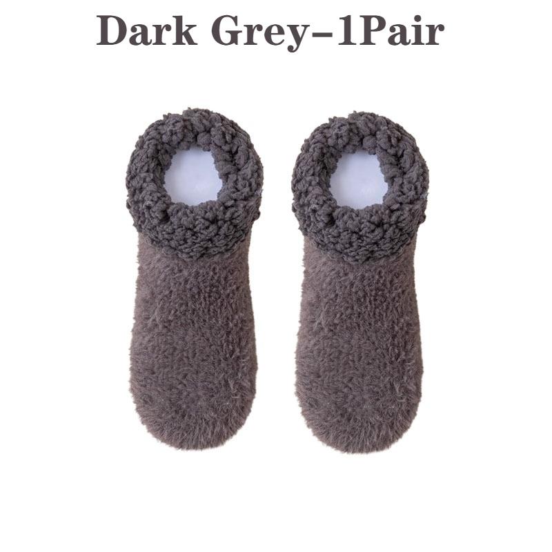 Women  Thickened  Winter Socks with Fleece Lining  Anti-Slip Soft  Short Home  Socks for  Warmth and Comfort In Cold Weather