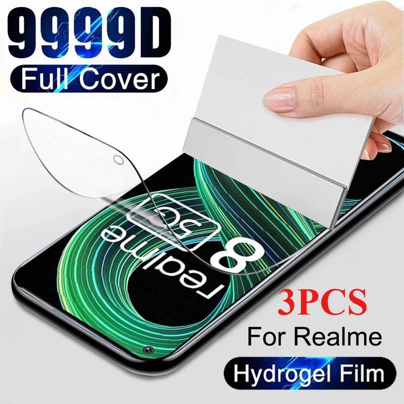 Soft Full Cover Hydrogel Film Realme 5 5i 6i 6 7 8 Pro 7i 8i 9i C1 C2 C3 C11 C20 C21 C21Y C25 C25S C25Y C35 Narzo 20 30A Screen Protector Not Glass
