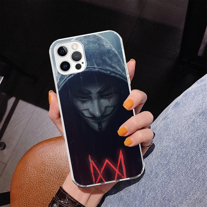 Anonymous V Mask Phone Case For iPhone 17 Air 16 Pro Max 16E 15 + 14 Plus 11 12 13 Mini 7 8 SE Gift Print Cover Fundas 17 Air 16