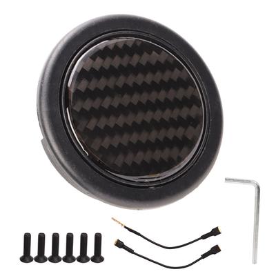 Pulsante clacson per volante, diametro 50 mm, in fibra di carbonio, universale per volanti a 6 bulloni