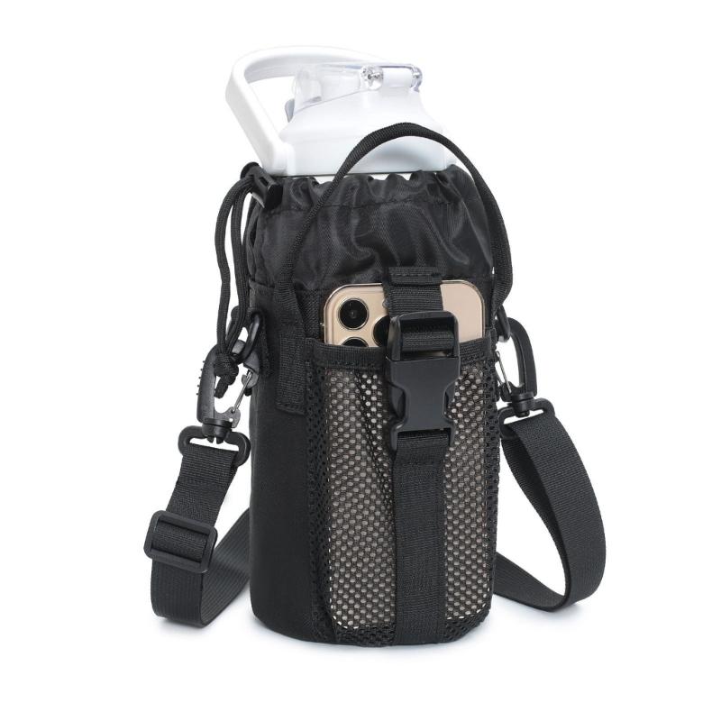 Odolné nosiče na láhev na vodu z oxfordské tkaniny s rozšiřitelným horním otvorem a užitkovou kapsou pro příslušenství k turistickým batohům